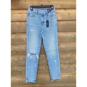 Express 90's skinny high rise stretch denim blue jeans